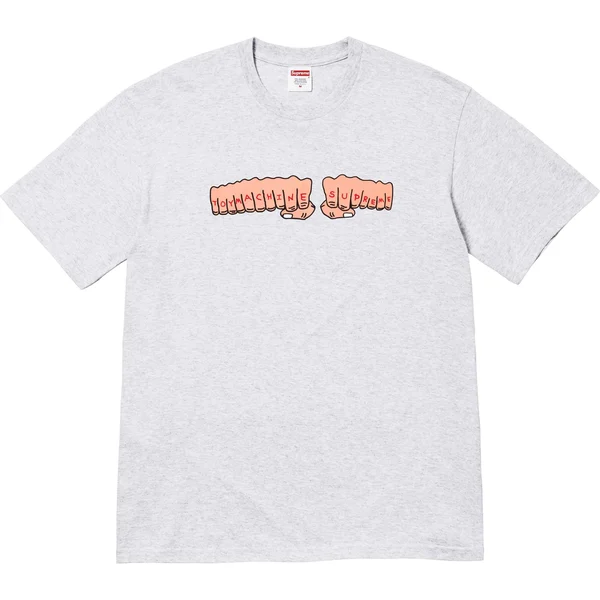 Supreme Toy Machine Fist Tee - Ash Grey (front)