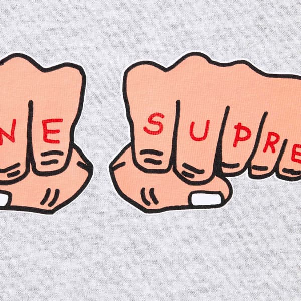 Supreme Toy Machine Fist Tee - Ash Grey (front)