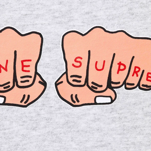 Supreme Toy Machine Fist Tee - Ash Grey (front)