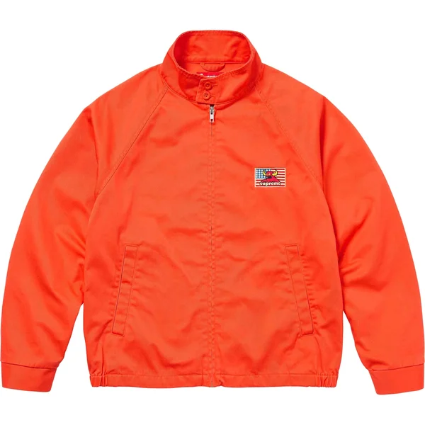 Supreme Toy Machine Harrington Jacket - Bright Orange (front)