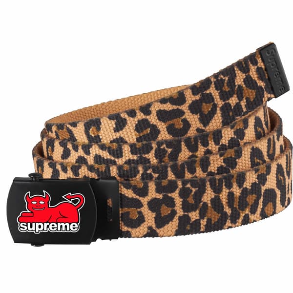Supreme Toy Machine Webbing Belt - Leopard (front)