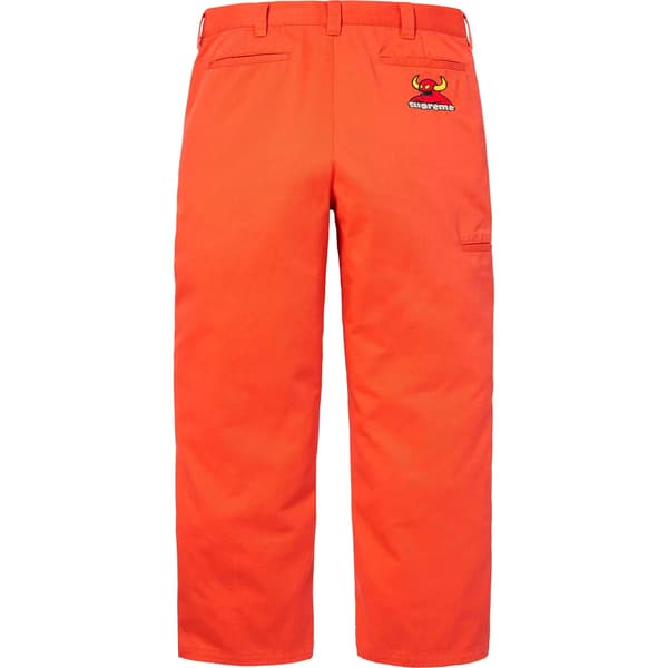 Supreme Toy Machine Work Pant - Bright Orange (front)