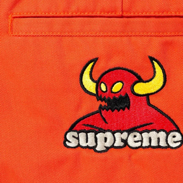 Supreme Toy Machine Work Pant - Bright Orange (front)