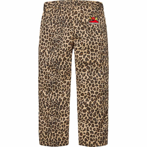 Supreme Toy Machine Work Pant - Leopard (front)