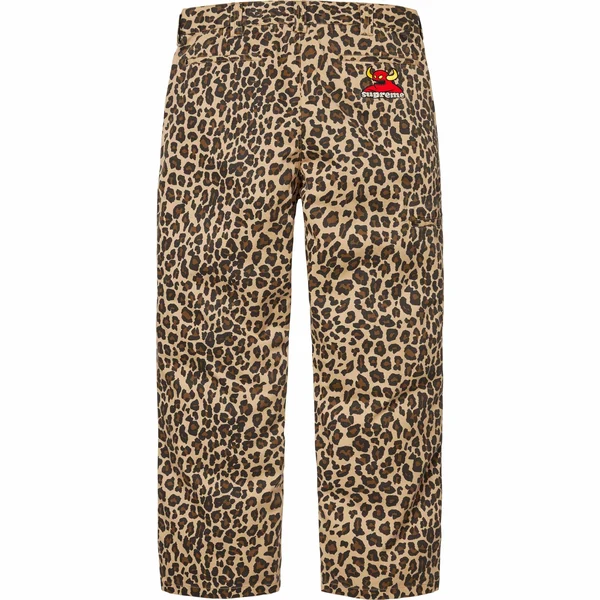 Supreme Toy Machine Work Pant - Leopard (front)