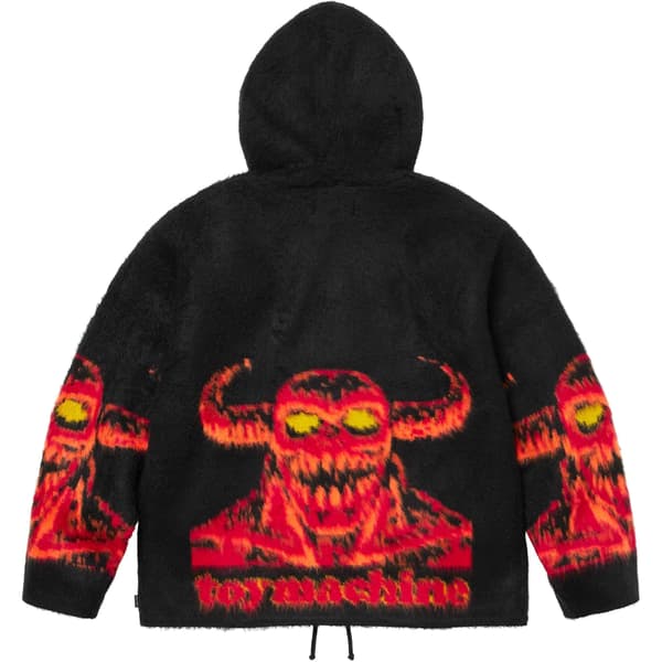 Supreme Toy Machine Zip Up Hooded Sweater - Black (front)
