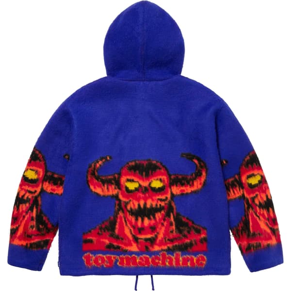 Supreme Toy Machine Zip Up Hooded Sweater - Blue (front)