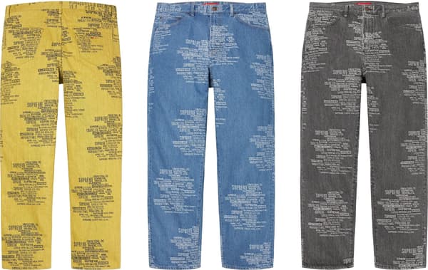 Supreme Trademark Jacquard Baggy Jean - Product Image