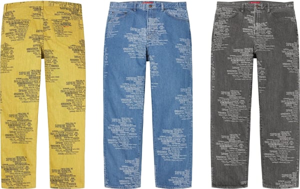 Supreme Trademark Jacquard Baggy Jean - Product Image