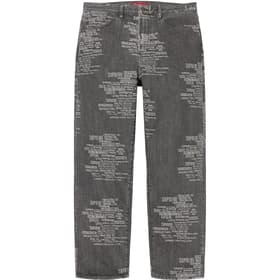 Supreme Trademark Jacquard Baggy Jean Washed Black