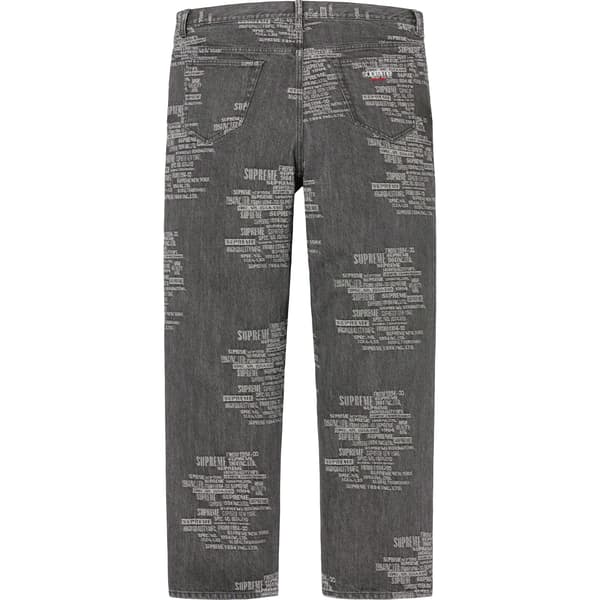 Supreme Trademark Jacquard Baggy Jean - Washed Black (front)