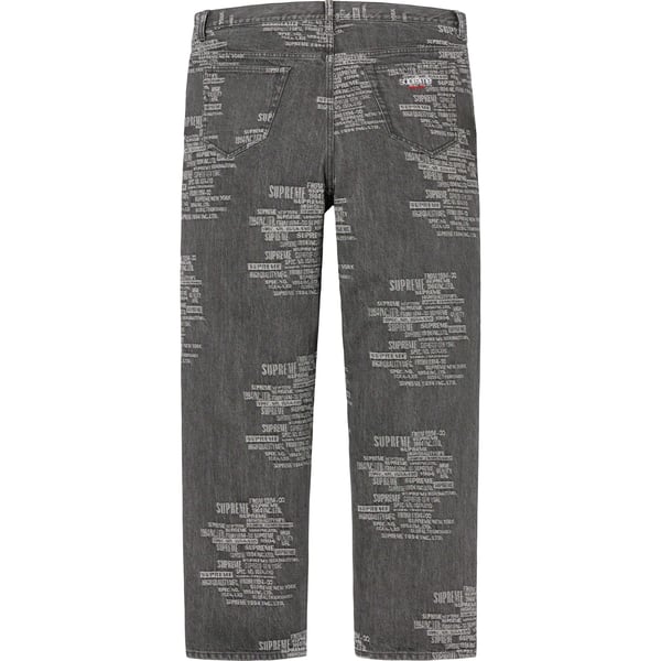 Supreme Trademark Jacquard Baggy Jean - Washed Black (front)