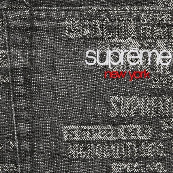 Supreme Trademark Jacquard Baggy Jean - Washed Black (front)