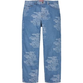 Supreme Trademark Jacquard Baggy Jean Washed Blue