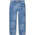 Supreme Trademark Jacquard Baggy Jean - Washed Blue (front)