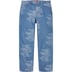 Supreme Trademark Jacquard Baggy Jean - Washed Blue (front)