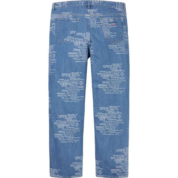 Supreme Trademark Jacquard Baggy Jean - Washed Blue (front)