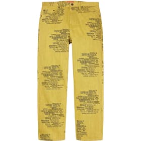 Supreme Trademark Jacquard Baggy Jean Washed Yellow