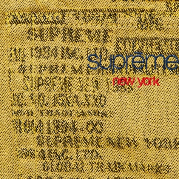 Supreme Trademark Jacquard Baggy Jean - Washed Yellow (front)