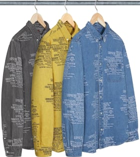 Supreme Trademark Jacquard Denim Shirt
