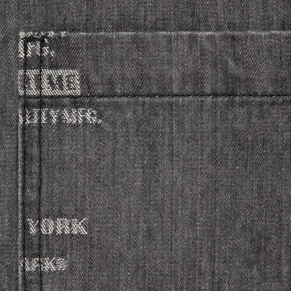 Supreme Trademark Jacquard Denim Shirt - Washed Black (front)