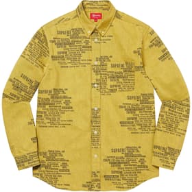 Supreme Trademark Jacquard Denim Shirt Washed Yellow