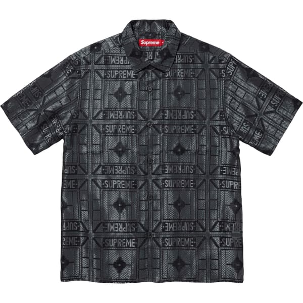 Supreme Tray Jacquard S/S Shirt - Black (front)