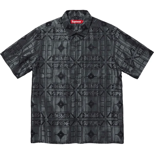 Supreme Tray Jacquard S/S Shirt - Black (front)