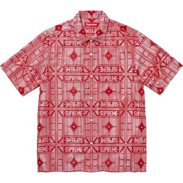 Supreme Tray Jacquard S/S Shirt - Red (front)