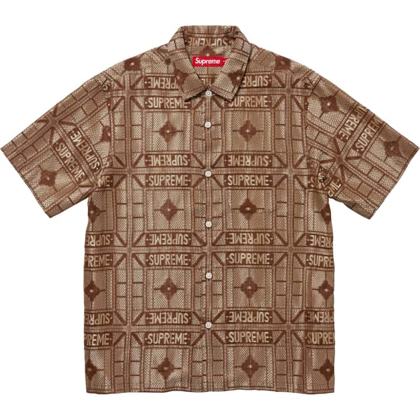 Supreme Tray Jacquard S/S Shirt - Tan (front)