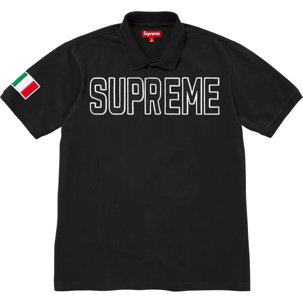 Supreme Twill Appliqué Polo - Black (front)