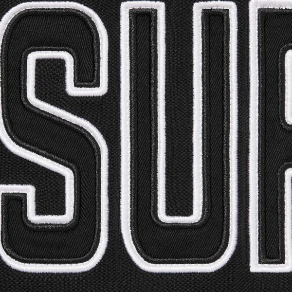 Supreme Twill Appliqué Polo - Black (front)