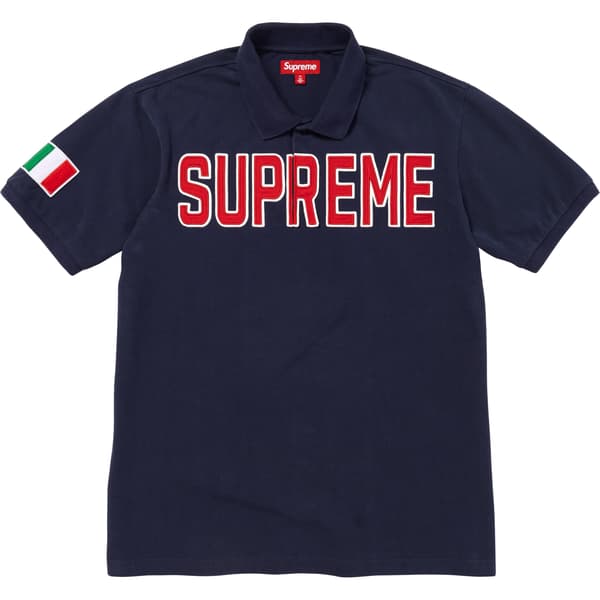 Supreme Twill Appliqué Polo - Navy (front)