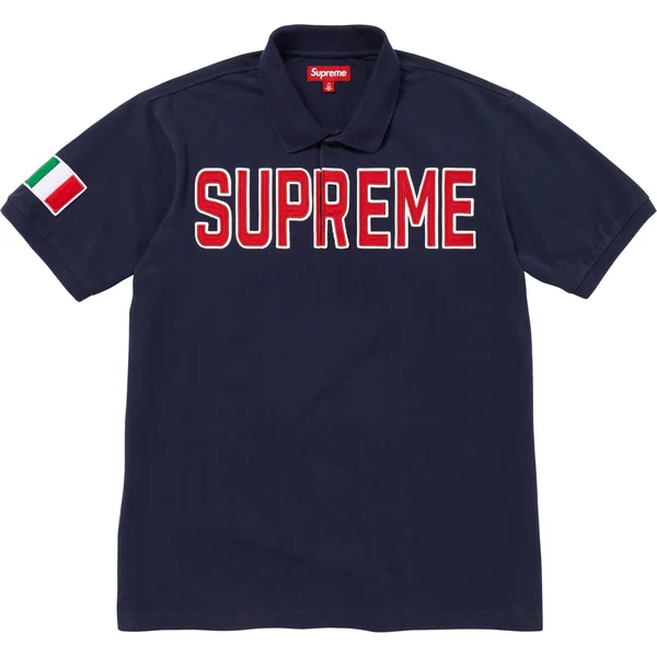 Supreme Twill Appliqué Polo - Navy (front)