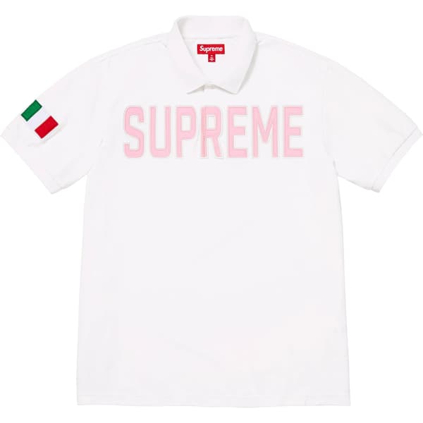 Supreme Twill Appliqué Polo - White (front)