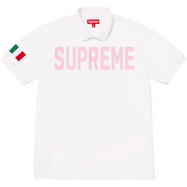 Supreme Twill Appliqué Polo - White (front)