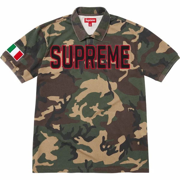 Supreme Twill Appliqué Polo - Woodland Camo (front)