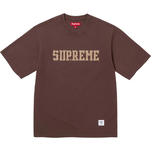Supreme Twill Appliqué S/S Top - Brown (front)