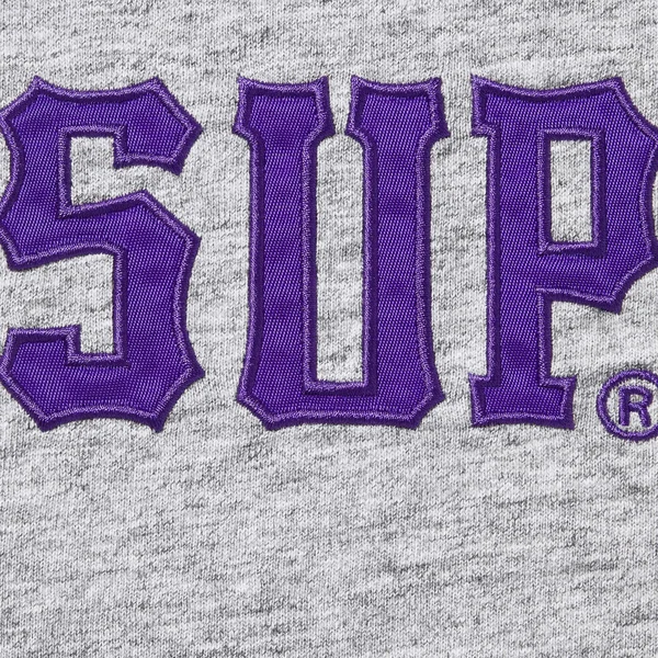 Supreme Twill Appliqué S/S Top - Heather Grey (front)