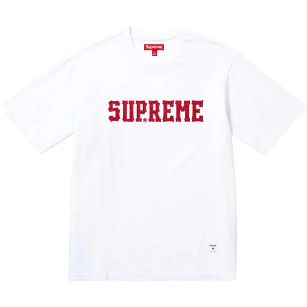 Supreme Twill Appliqué S/S Top - White (front)