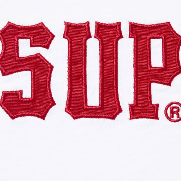 Supreme Twill Appliqué S/S Top - White (front)