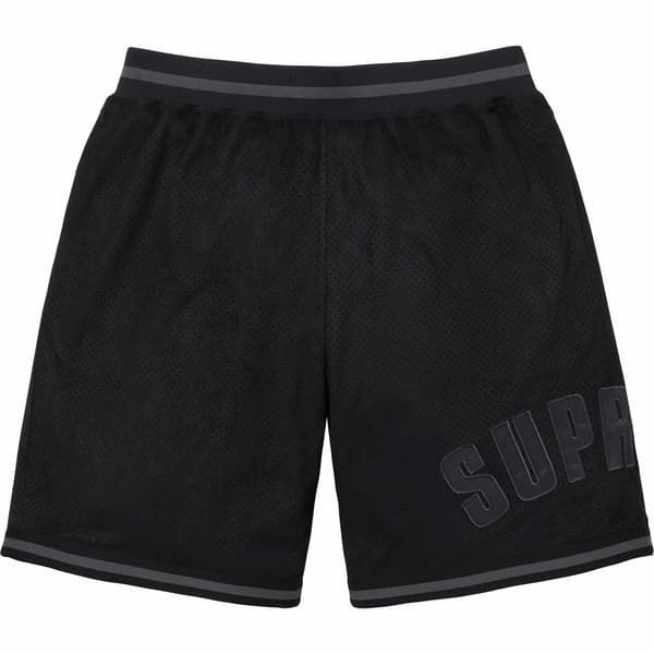 Supreme Ultrasuede Mesh Short - Black (front)