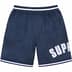 Supreme Ultrasuede Mesh Short - Navy (front)
