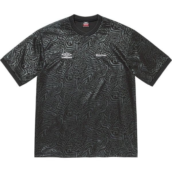 Supreme Umbro Jacquard Animal Print Soccer Jersey - Black (front)