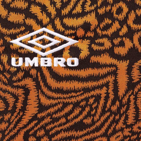 Supreme Umbro Jacquard Animal Print Soccer Jersey - Orange (front)