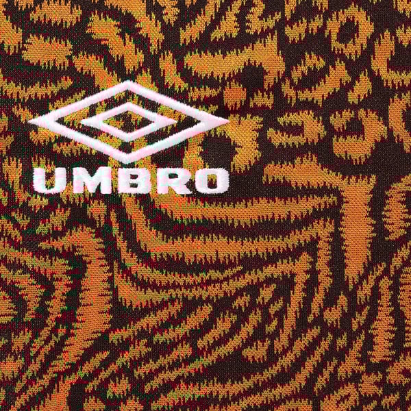 Supreme Umbro Jacquard Animal Print Soccer Jersey - Orange (front)