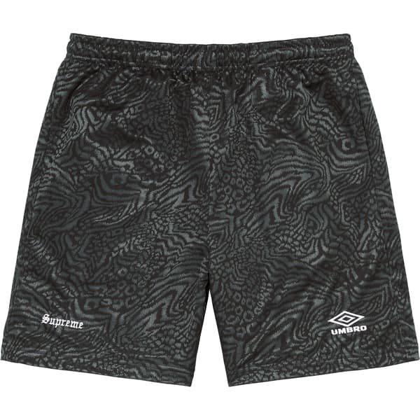 Supreme Umbro Jacquard Animal Print Soccer Short - Black (front)