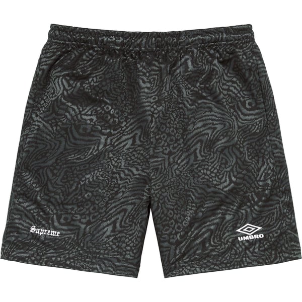 Supreme Umbro Jacquard Animal Print Soccer Short - Black (front)
