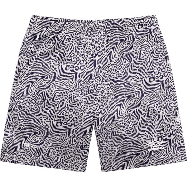 Supreme Umbro Jacquard Animal Print Soccer Short - Navy (front)