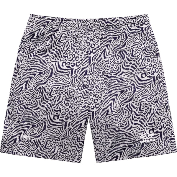 Supreme Umbro Jacquard Animal Print Soccer Short - Navy (front)